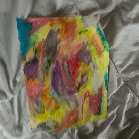 Dynamic Purple and Red Abstract Painting - Picture 17 of 17